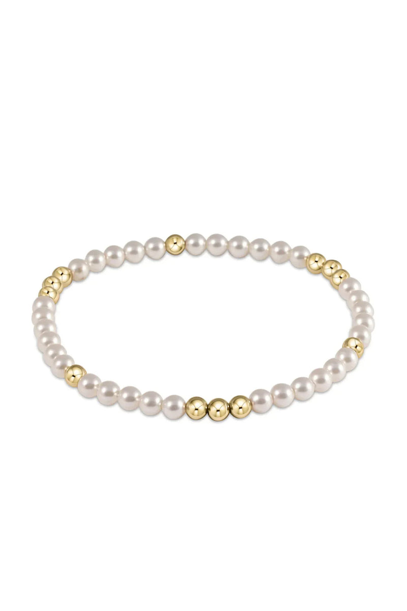 enewton: Worthy Pattern 3mm Bead Bracelet - Pearl | Makk Fashions