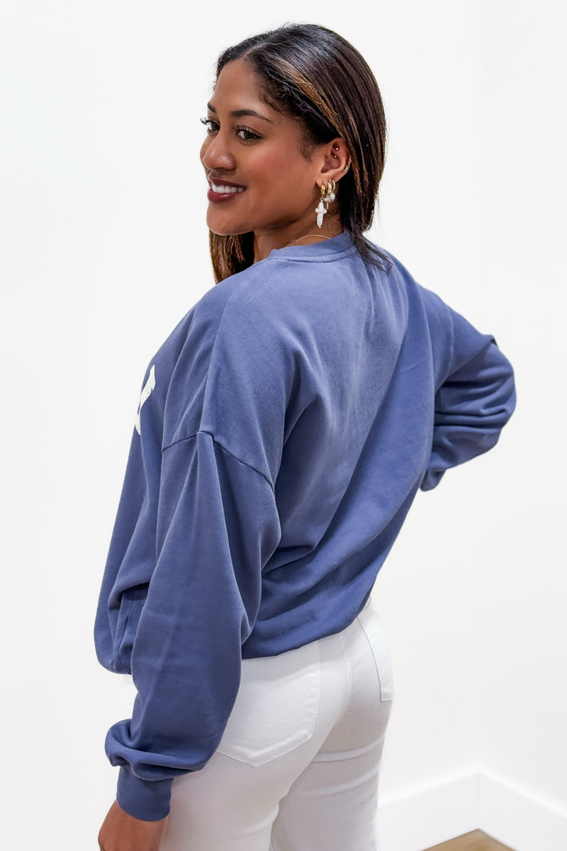 Z Supply: Coast Sunday Sweatshirt - Worn Blue | Makk Fashions