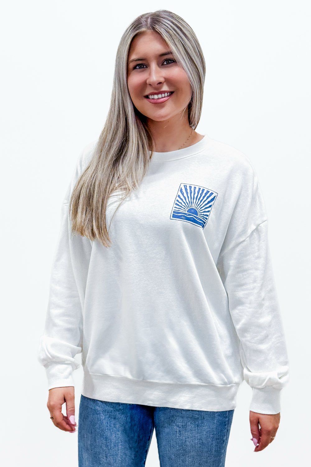 Z Supply: Horizon Sunday Sweatshirt - Sea Salt | Makk Fashions