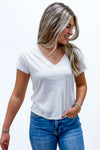 Z Supply: Modern V-Neck Tee - White | Makk Fashions