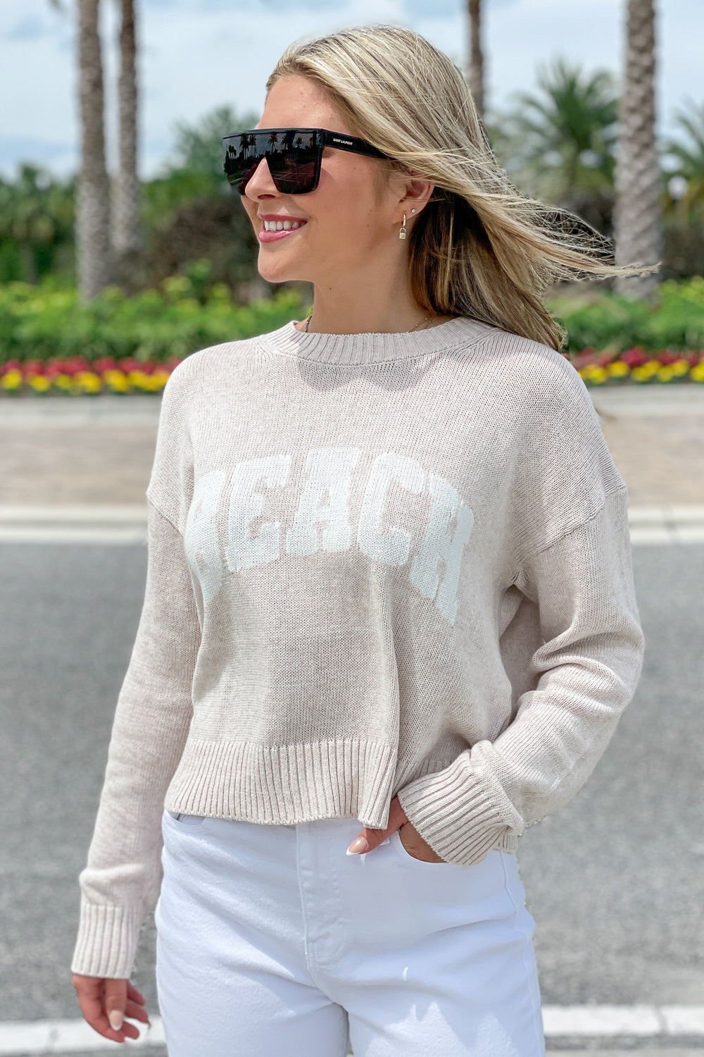 Z Supply: Sunset Beach Sweater - Light Oatmeal Heather | Makk Fashions