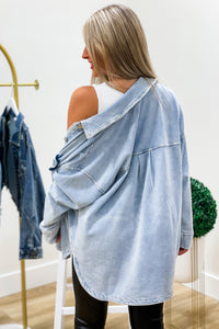 Z Supply: All Day Knit Denim Jacket - Washed Indigo | Makk Fashions