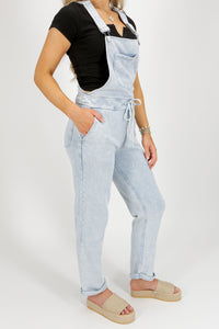 Z Supply: Knit Denim Overalls - Washed Indigo | Makk Fashions