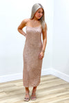 Z Supply: Paulina Sequin Dress - Rose Gold | Makk Fashions