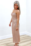 Z Supply: Paulina Sequin Dress - Rose Gold | Makk Fashions