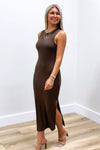 Z Supply: Raewyn Rib Dress - Dark Chocolate | Makk Fashions