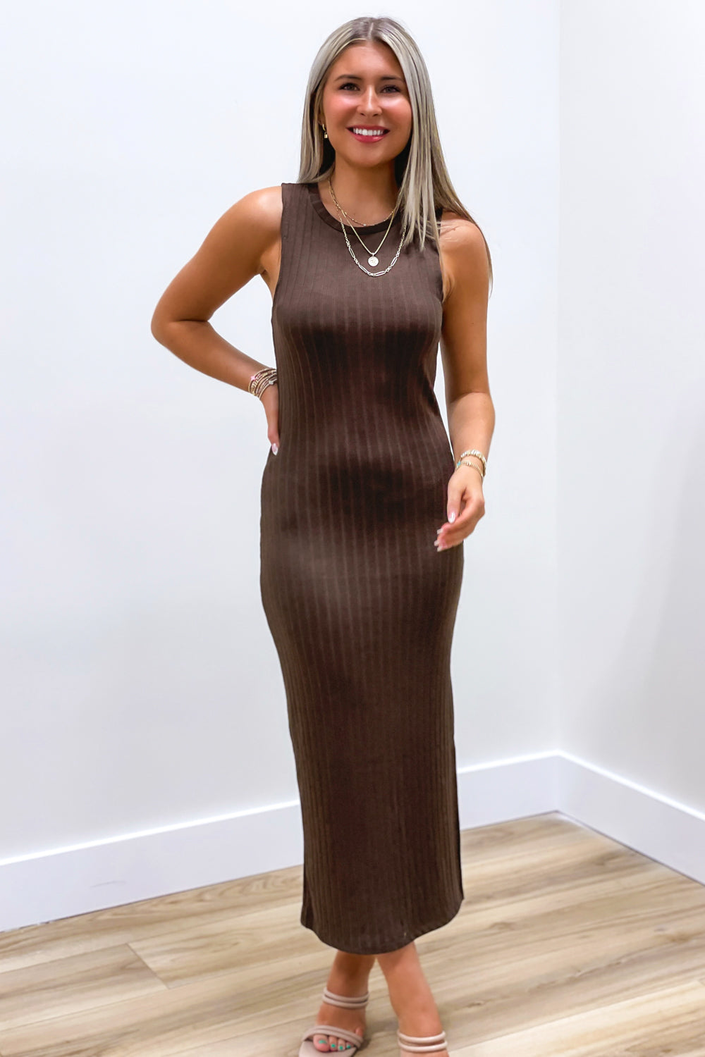 Z Supply: Raewyn Rib Dress - Dark Chocolate | Makk Fashions