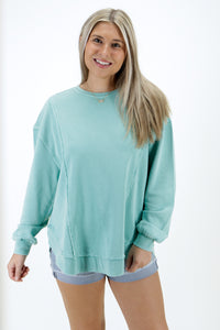 Z Supply: Replay French Terry Sweatshirt - Tide Pool | Makk Fashions