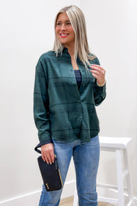 Z Supply: River Plaid Button Up - Cypress Green | Makk Fashions