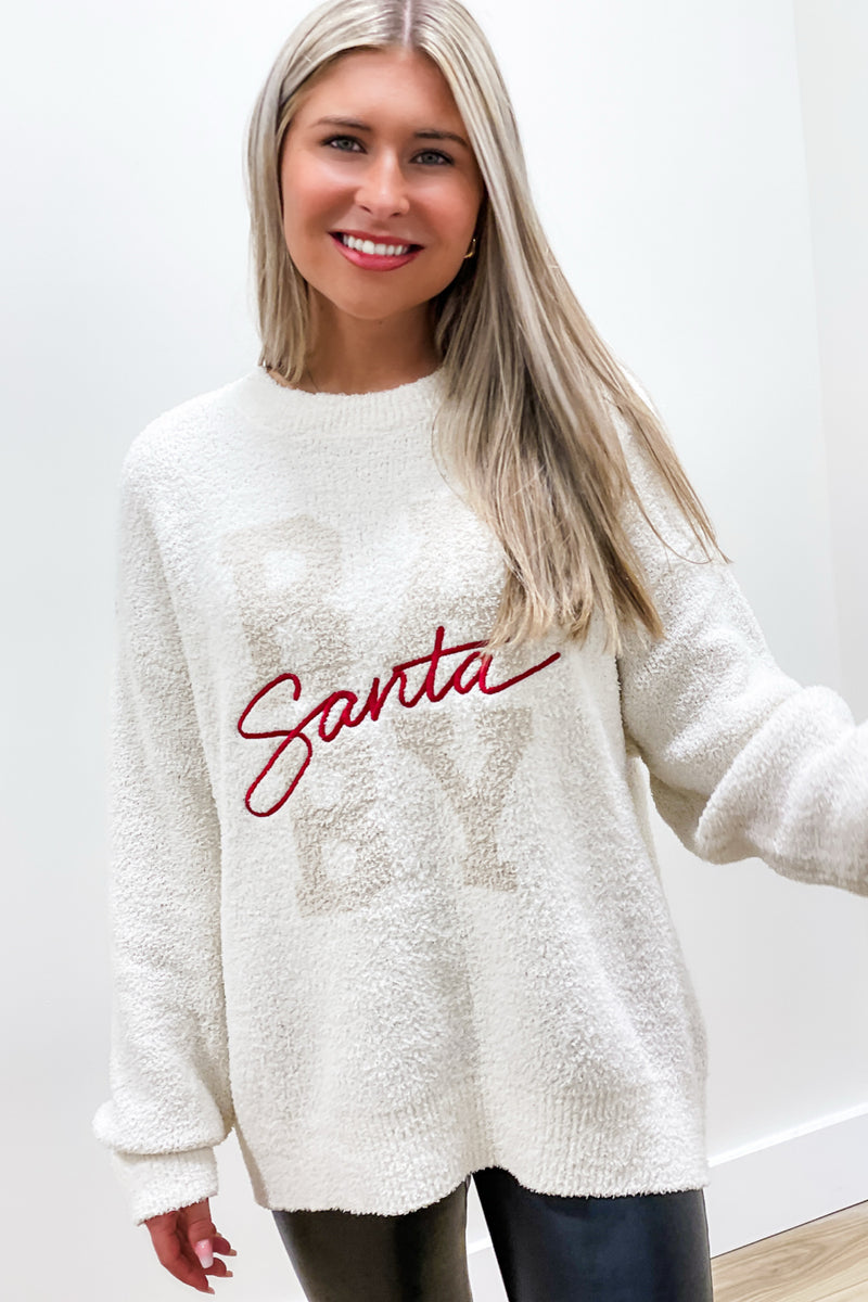 Z Supply: Santa Baby Cozy Sweater - Sea Salt | Makk Fashions