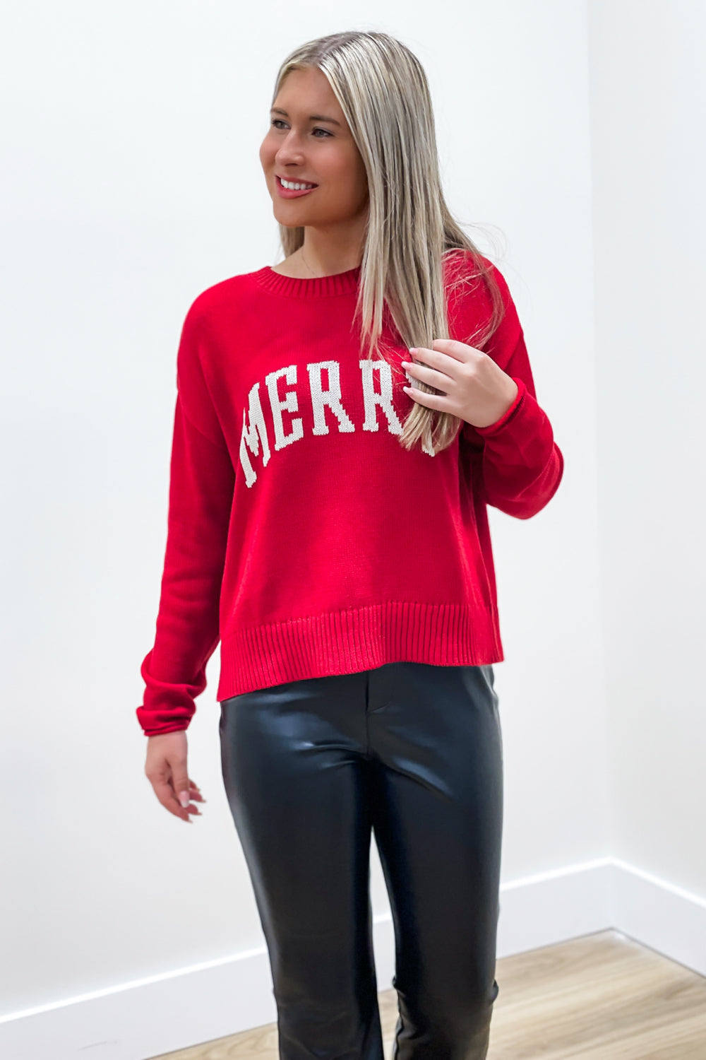 Z Supply: Sienna Merry Sweater - Haute Red | Makk Fashions