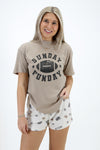 Z Supply: Sporty Football Star Shorts - Heather Linen | Makk Fashions