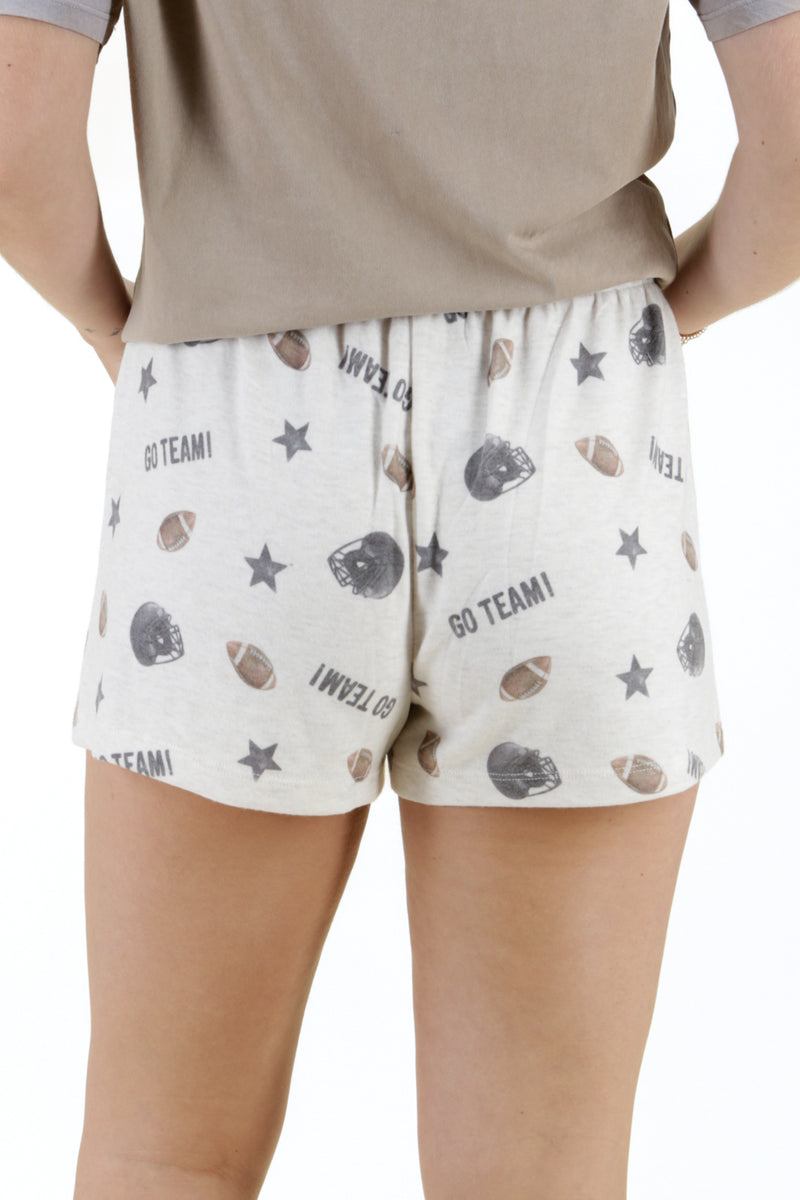 Z Supply: Sporty Football Star Shorts - Heather Linen | Makk Fashions