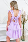 Pretty In Pastels Ruffle Mini Dress - Lilac | Makk Fashions