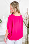 Cheerful Times Dolman Sleeve Top - Hot Pink