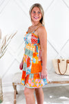 Summer Vibes Ruffle Mini Dress - Orange | Makk Fashions