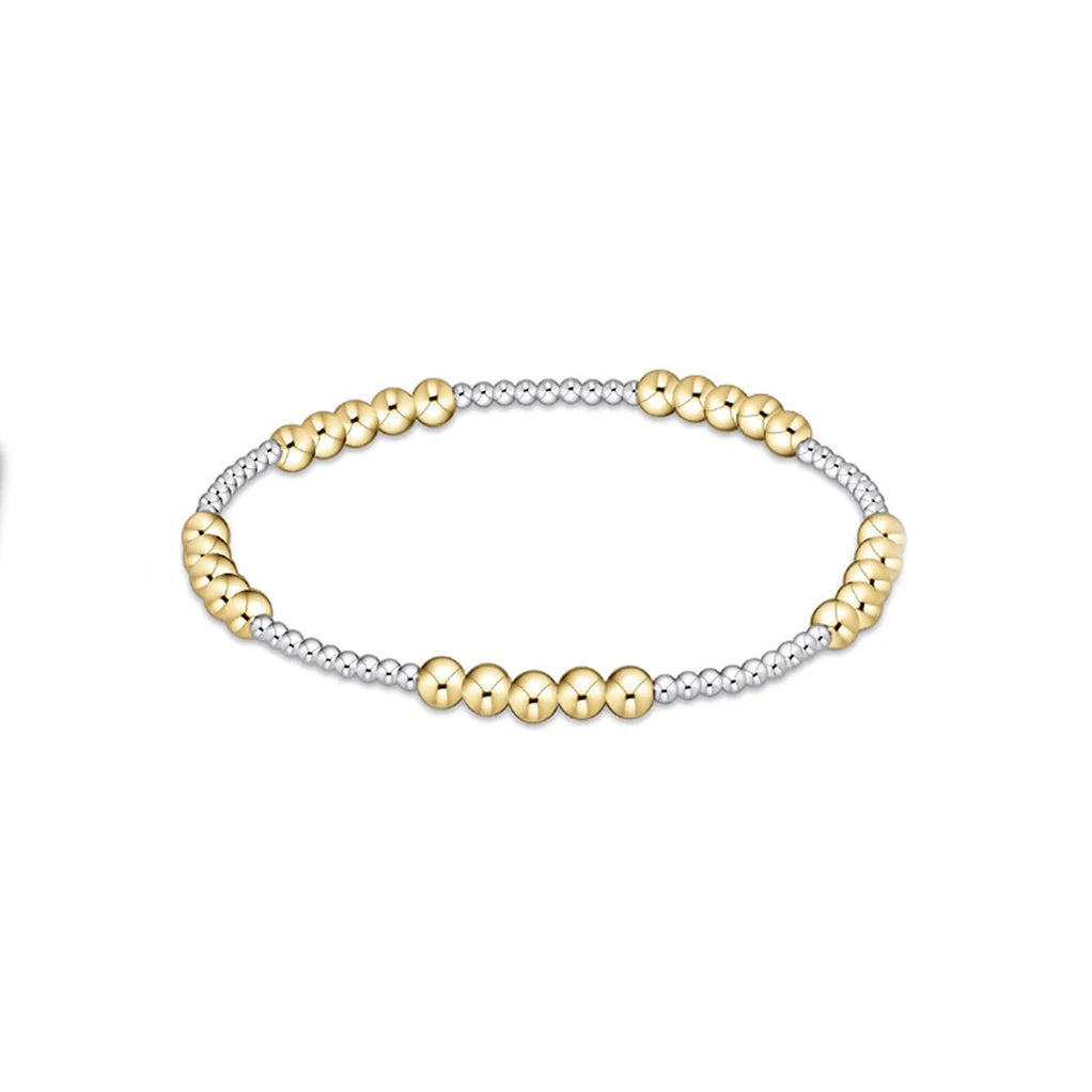 enewton: Classic Blissful 2mm Pattern Bead Bracelet - 4mm Mixed Metal