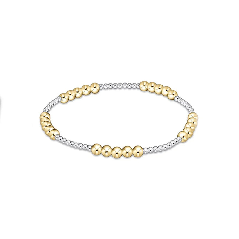 enewton: Classic Blissful 2mm Pattern Bead Bracelet - 4mm Mixed Metal