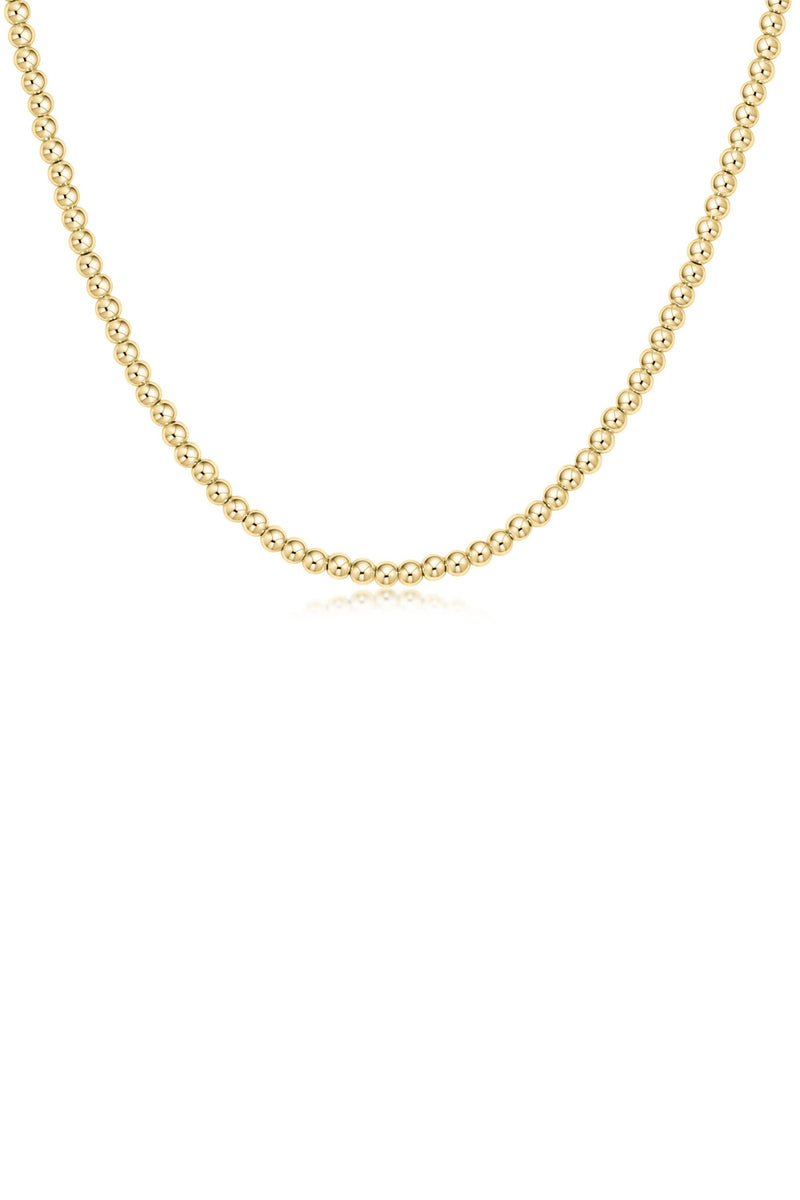 enewton: 15" Choker Classic 3mm Bead Necklace - Gold | Makk Fashions