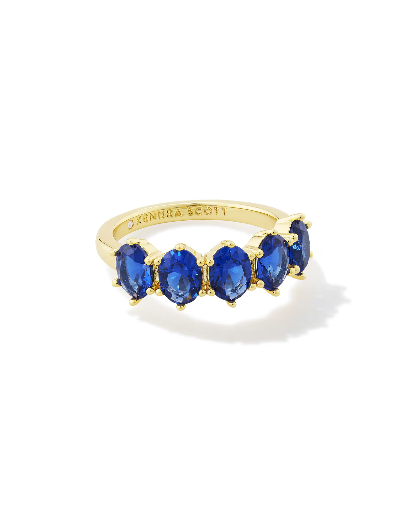 Kendra Scott: Cailin Gold Crystal Band Ring - Blue Crystal