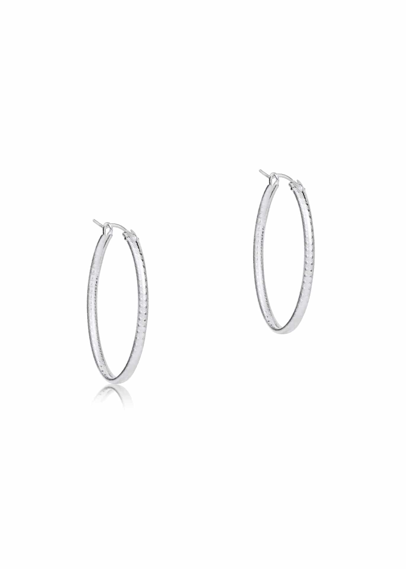 enewton: Oval Sterling 1" Textured Hoop Earrings