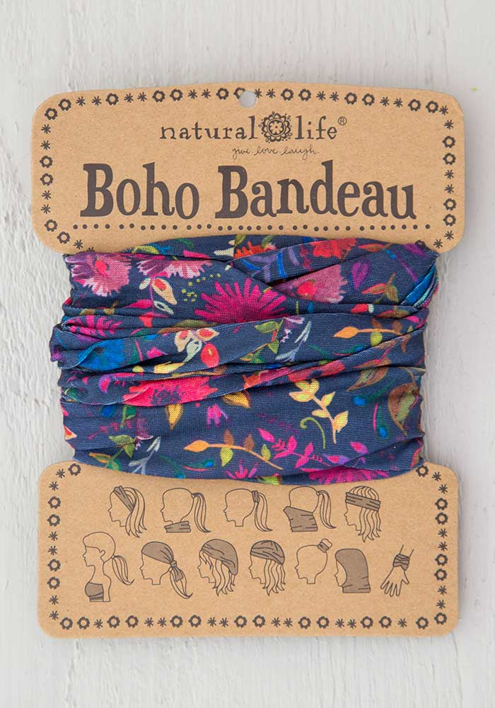 Charcoal Wild Flowers Boho Bandeau