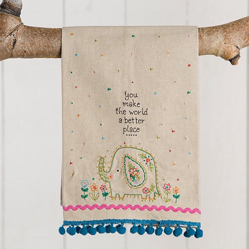 "World Better Place" Hand Towel