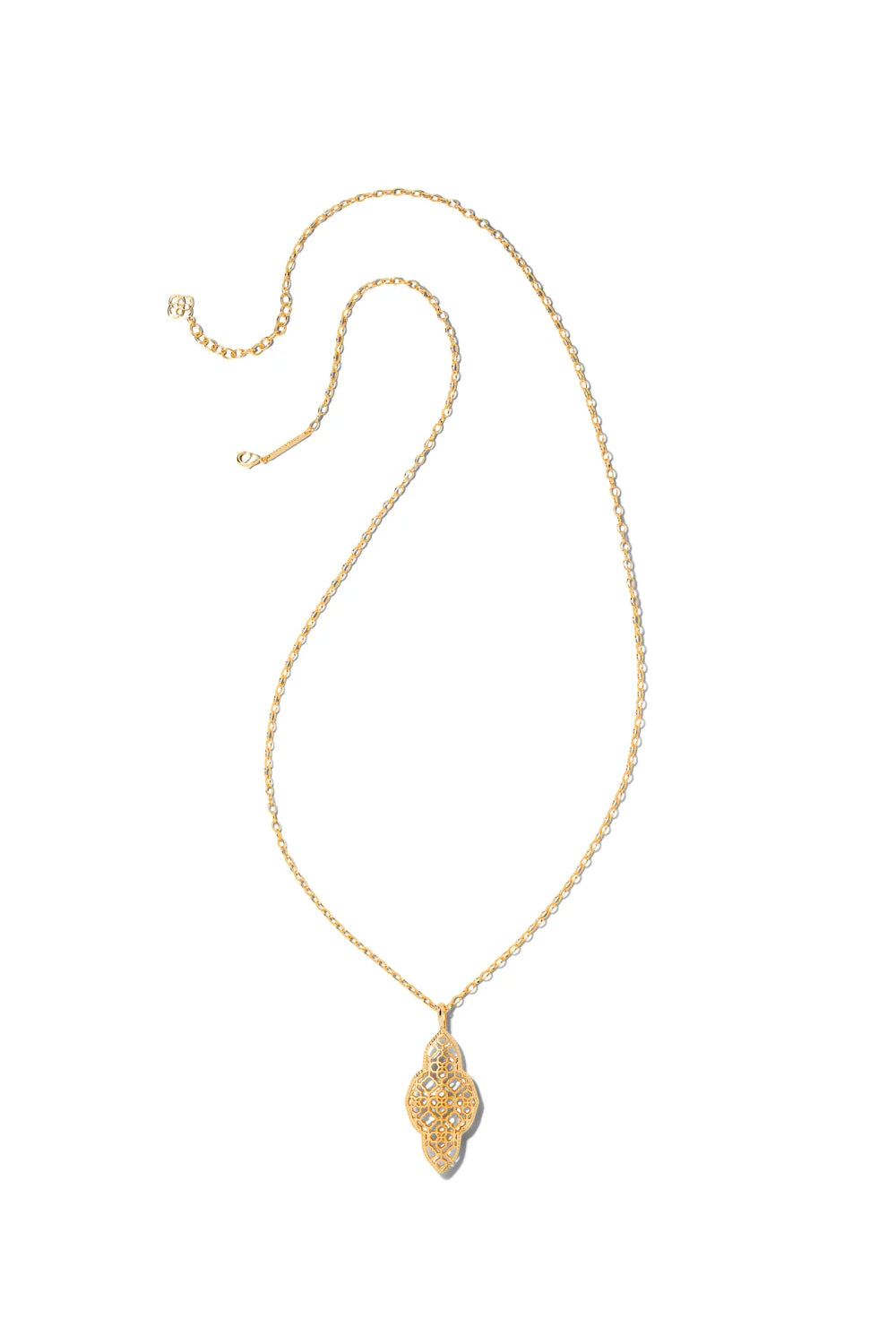 Kendra Scott: Abbie Long Pendant Necklace - Gold | Makk Fashions