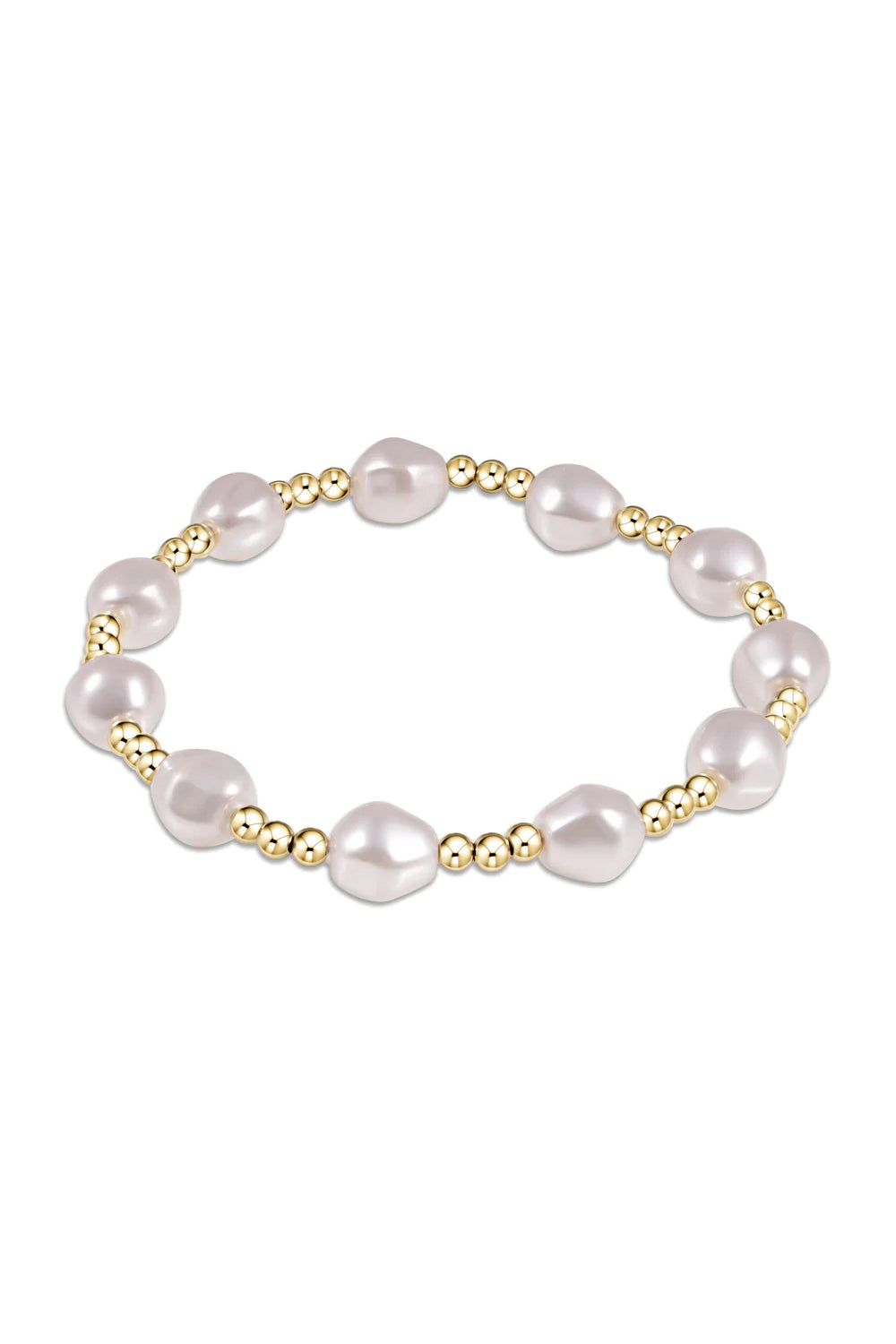 enewton: Admire Gold 3mm Bead Bracelet - Pearl | Makk Fashions