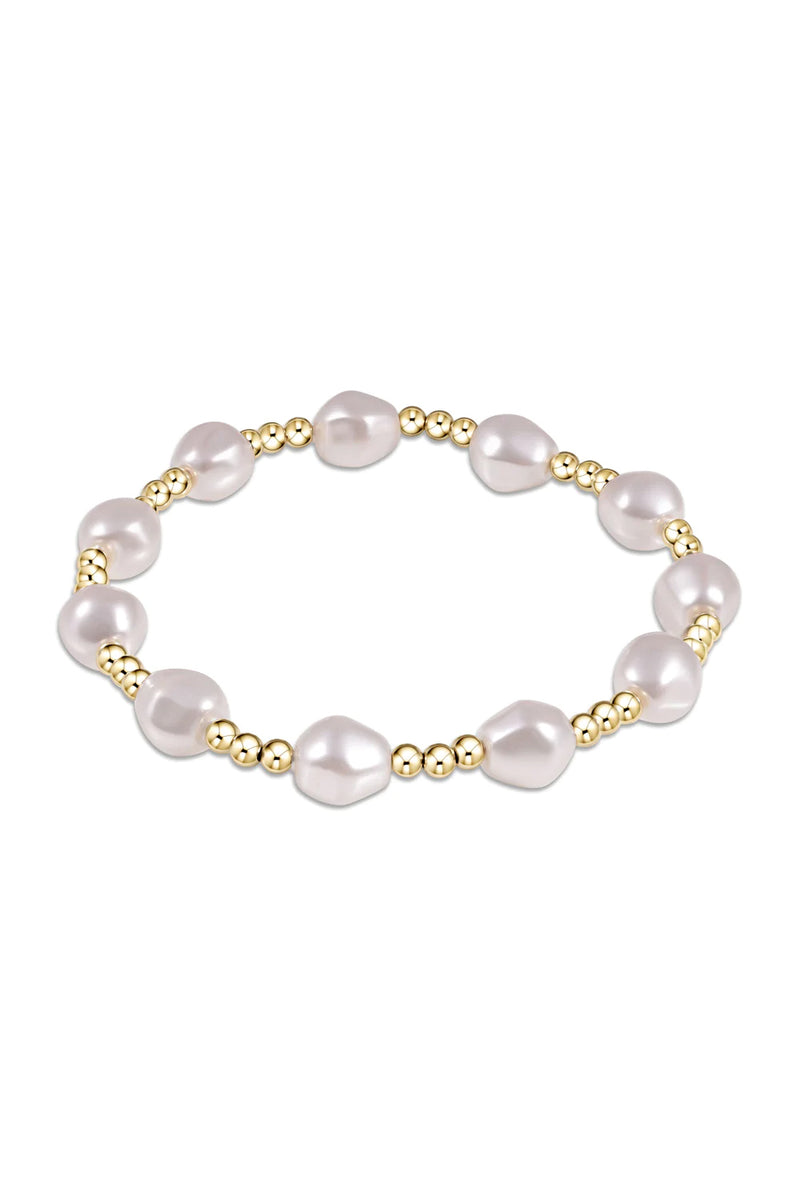 enewton: Admire Gold 3mm Bead Bracelet - Pearl | Makk Fashions