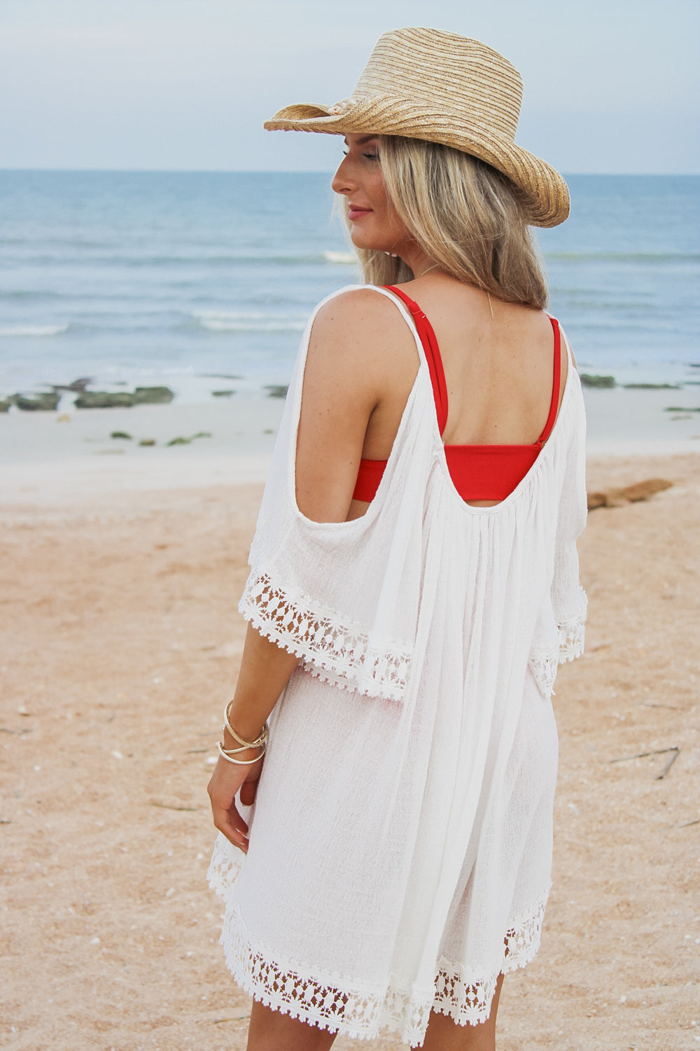 Always Sunny Crochet Coverup - White | Makk Fashions