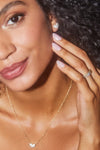 Kendra Scott: Ari Gold Heart Pave Heart Earrings - White Crystal | Makk Fashions