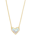 Kendra Scott: Ari Heart Gold Pendant Necklace - Dichroic Glass | Makk Fashions