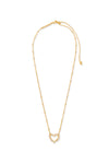 Kendra Scott: Ari Heart Gold Pendant Necklace - White Crystal | Makk Fashions
