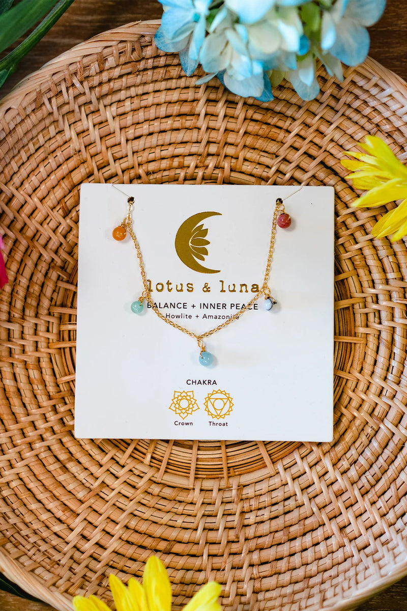 Lotus & Luna : Balance + Inner Peace Dewdrop Necklace | Makk Fashions