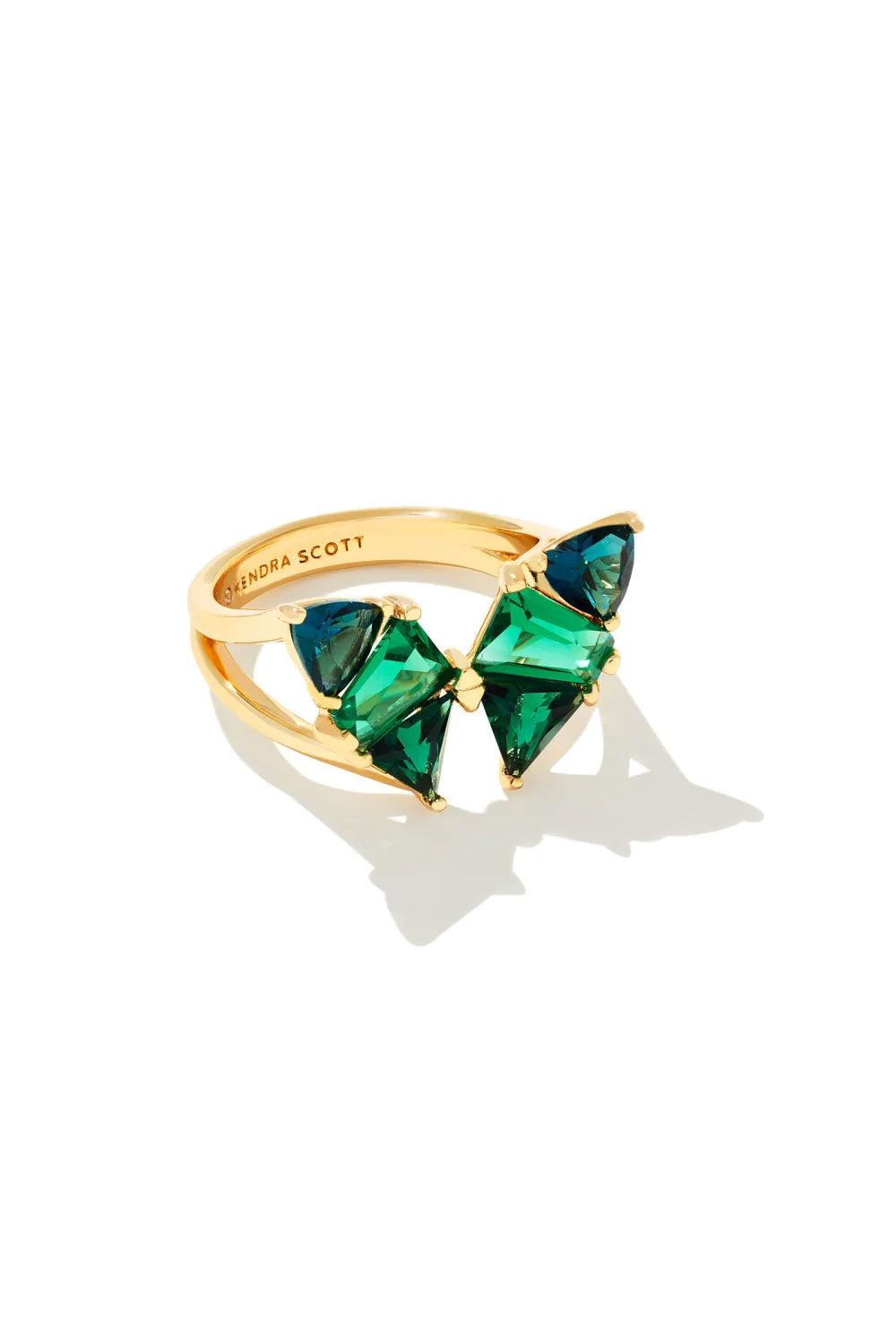 Kendra Scott: Blair Gold Butterfly Ring - Emerald Mix | Makk Fashions