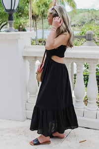 Breezy Afternoons Strapless Maxi Dress - Black | Makk Fashions