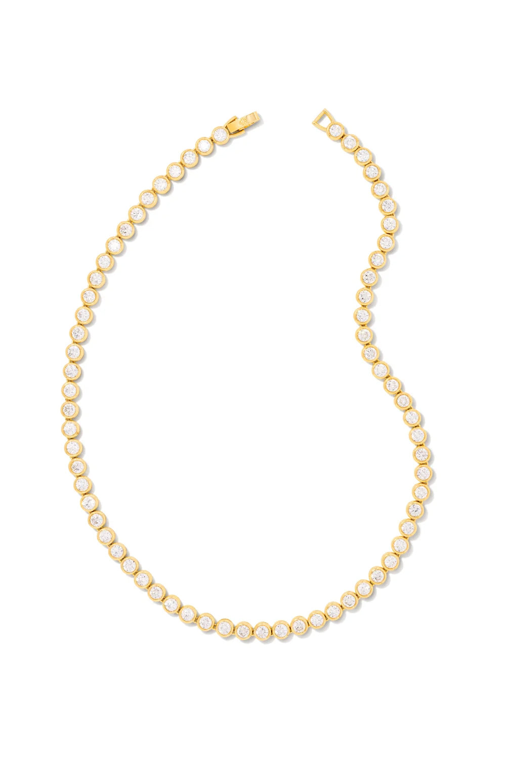 Kendra Scott: Carmen Gold Tennis Necklace - White Crystal | Makk Fashions