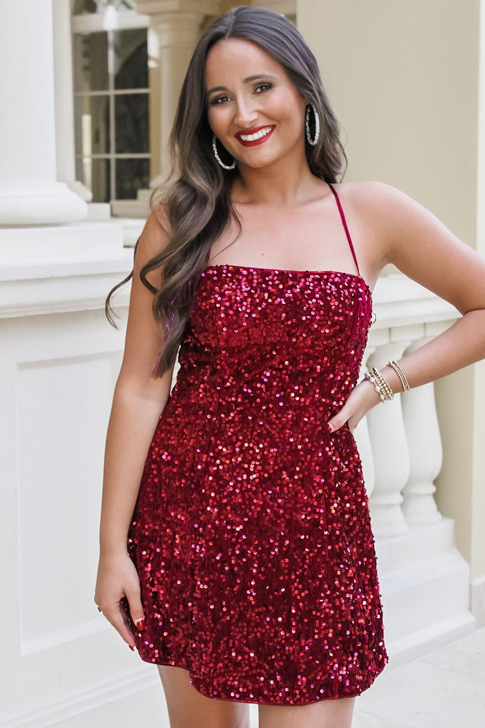 Merlot sequin dress sale