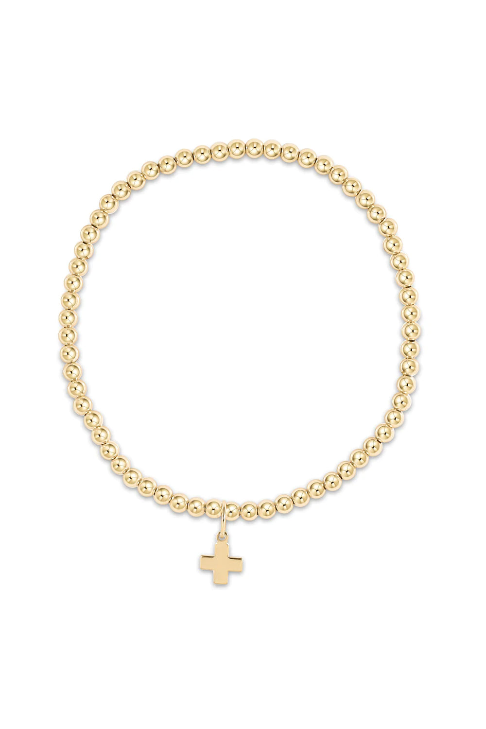 enewton: Classic Gold 3mm Bead Bracelet - Signature Cross Charm | Makk Fashions