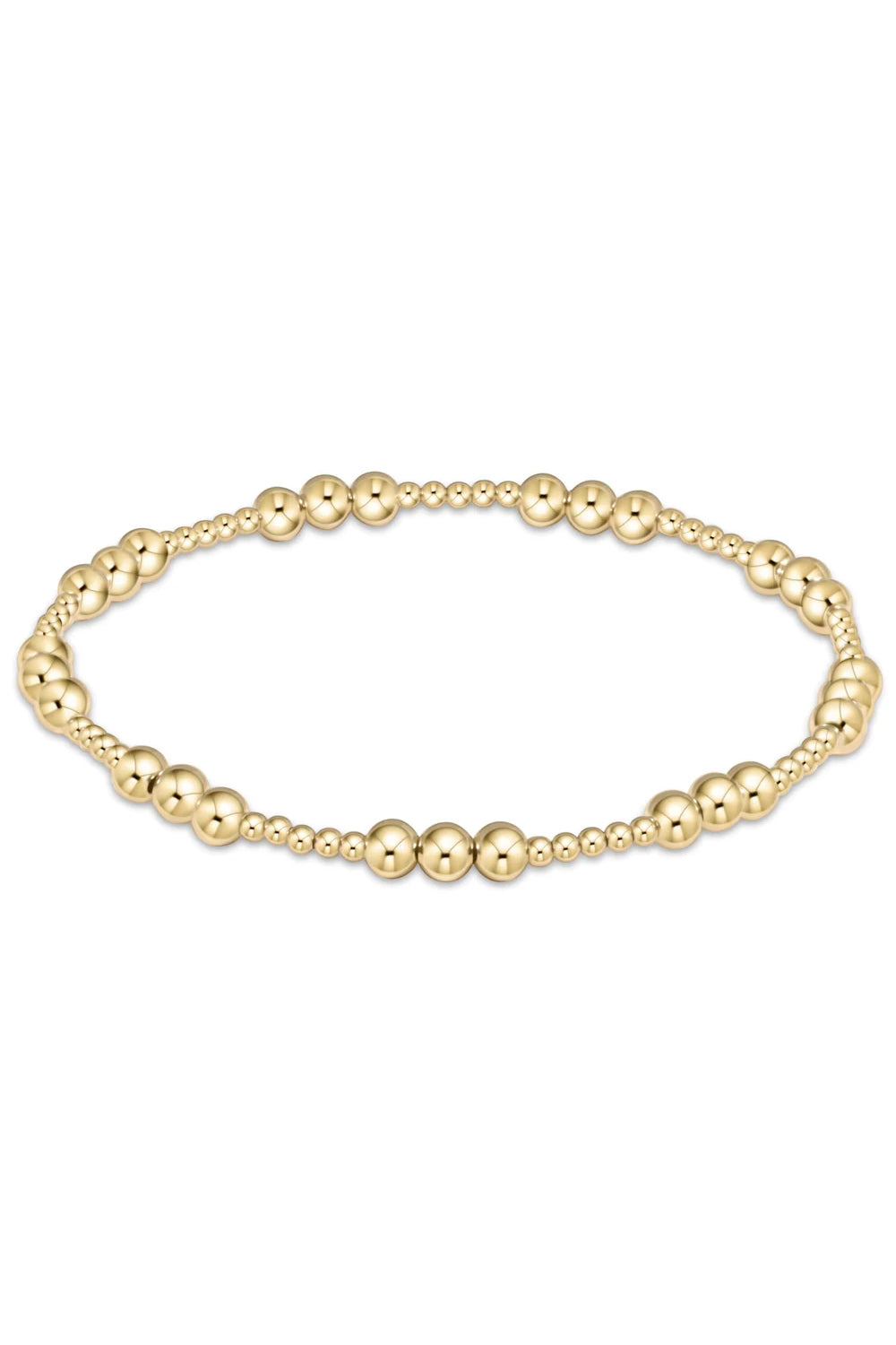 enewton: Classic Joy Pattern 4mm Bead Bracelet - Gold | Makk Fashions