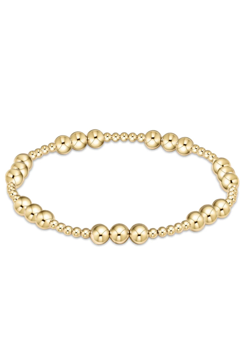 enewton: Classic Joy Pattern 5mm Bead Bracelet - Gold | Makk Fashions