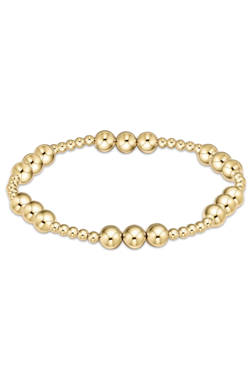 enewton: Classic Joy Pattern 6mm Bead Bracelet - Gold | Makk Fashions