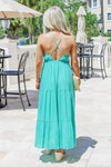 Classic Summers Strappy Tiered Maxi Dress - Jade | Makk Fashions