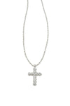 Kendra Scott: Cross Pendant Necklace White Crystal - Silver | Makk Fashions