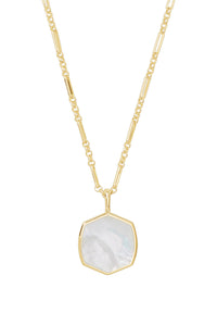 Kendra Scott: Davis Gold Large Pendant Necklace - Mother Of Pearl | Makk Fashions