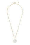 Kendra Scott: Davis Gold Large Pendant Necklace - Mother Of Pearl | Makk Fashions