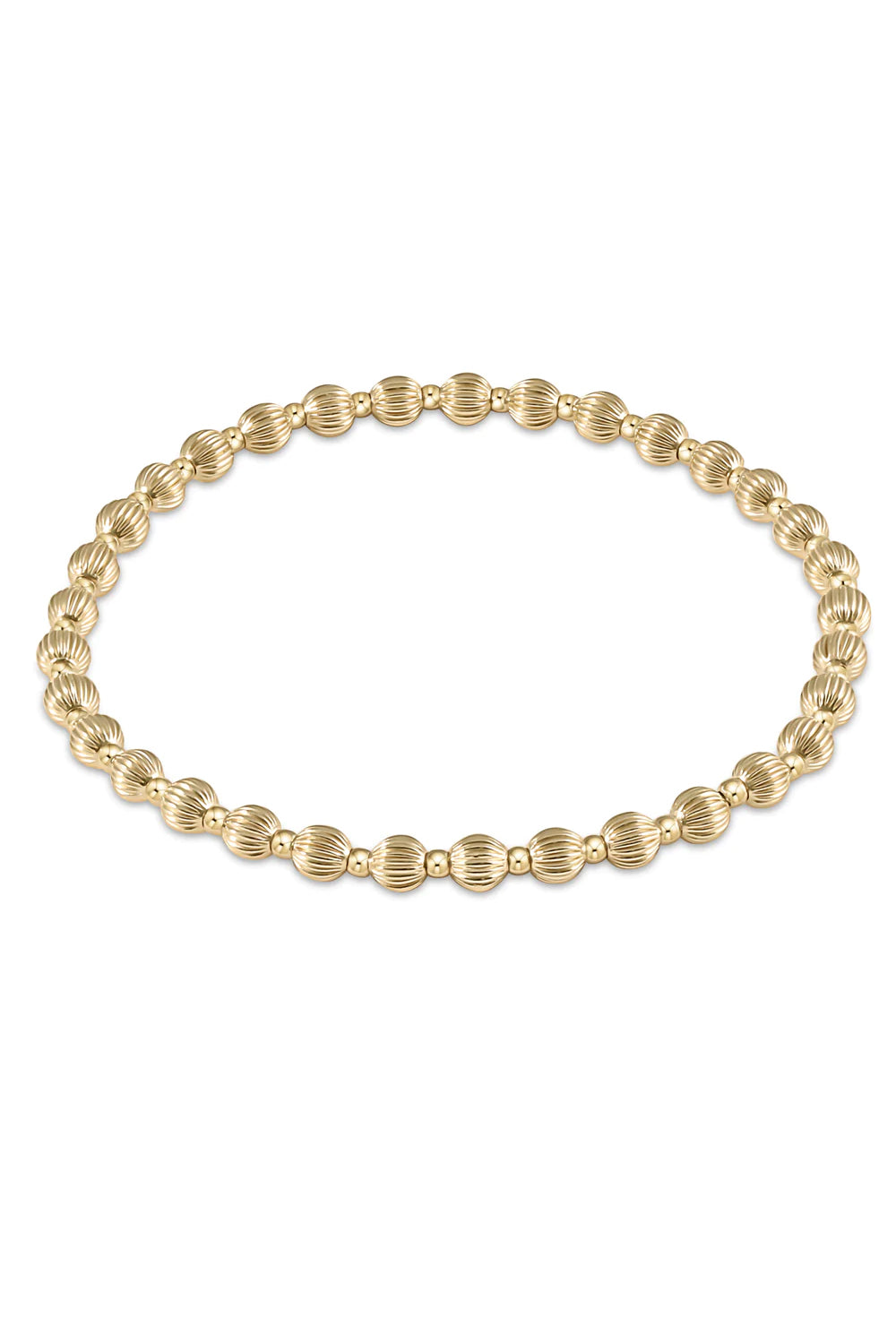 enewton: Dignity Grateful Pattern 4mm Bead Bracelet - Gold | Makk Fashions