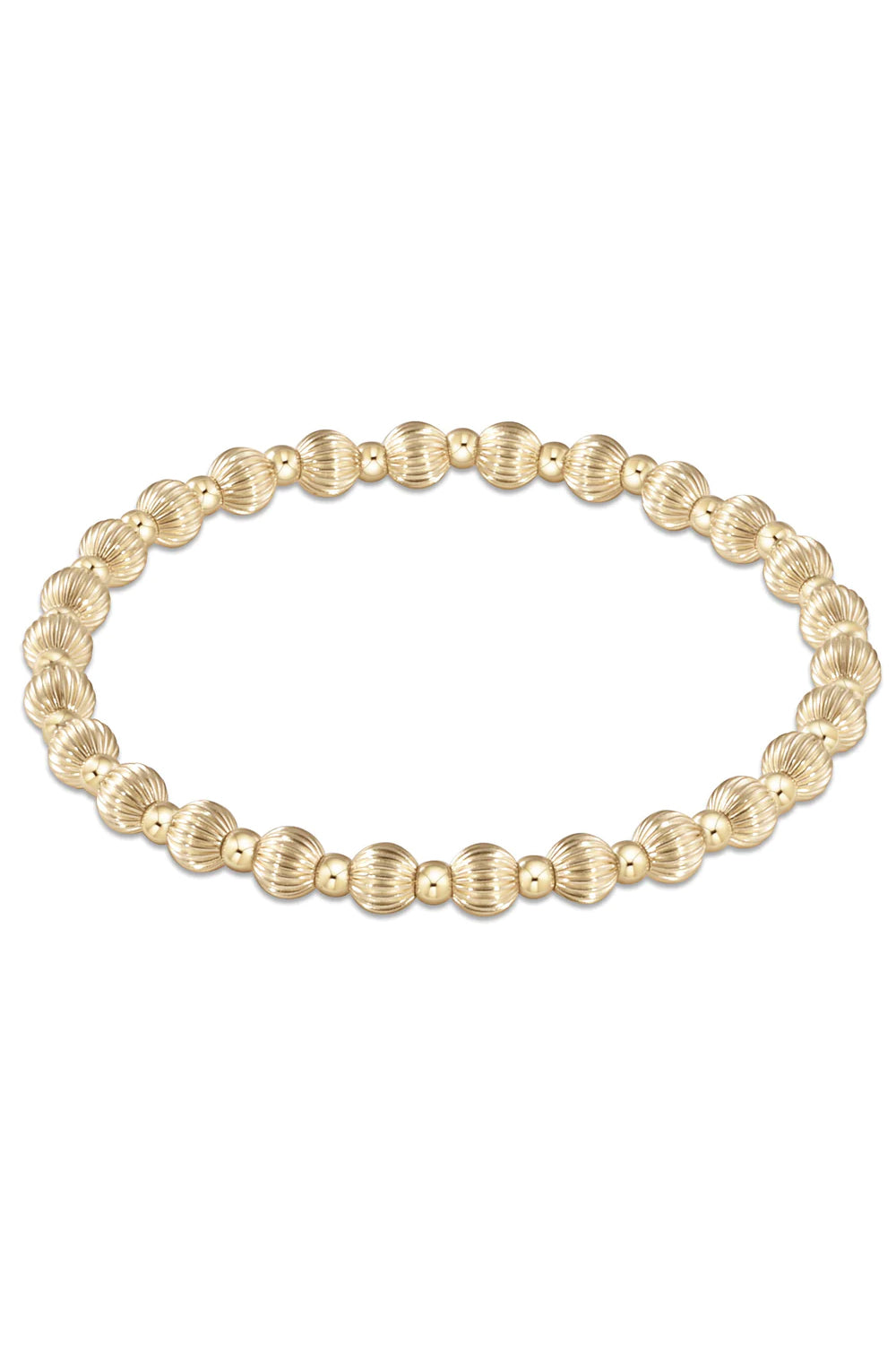 enewton: Dignity Grateful Pattern 5mm Bead Bracelet - Gold | Makk Fashions