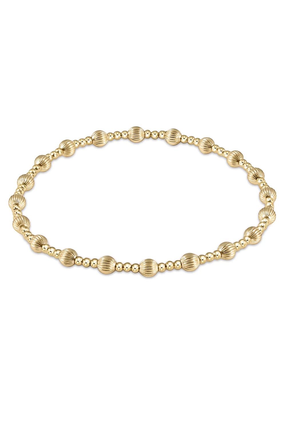 enewton: Dignity Sincerity Pattern 4mm Bead Bracelet - Gold | Makk Fashions